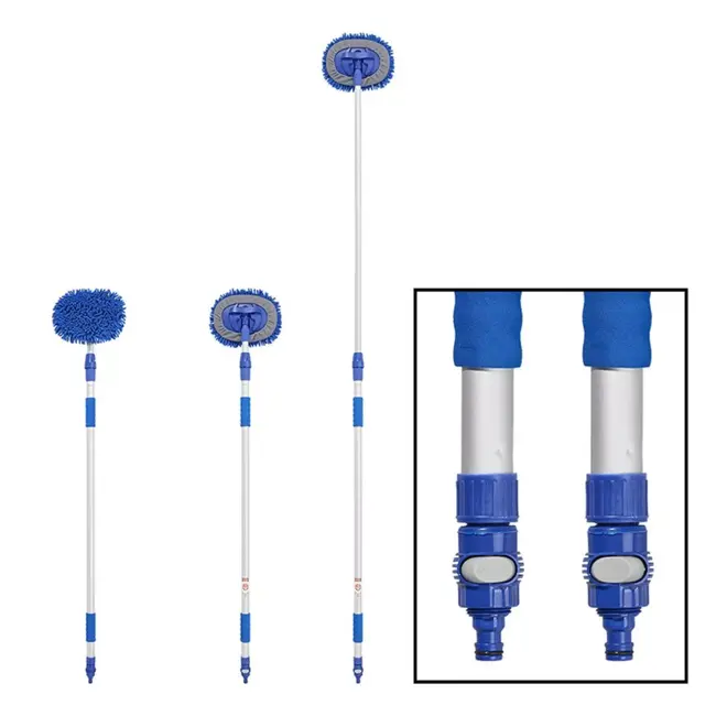 ProPlus Telescopische wasborstel - microvezel chenille - 2,5 m - blauw