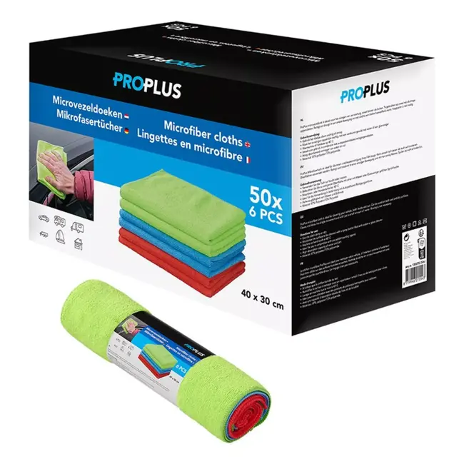 ProPlus Microvezeldoeken - Hoog absorberend - Streeploos resultaat - 40x30 cm - 6 stuks