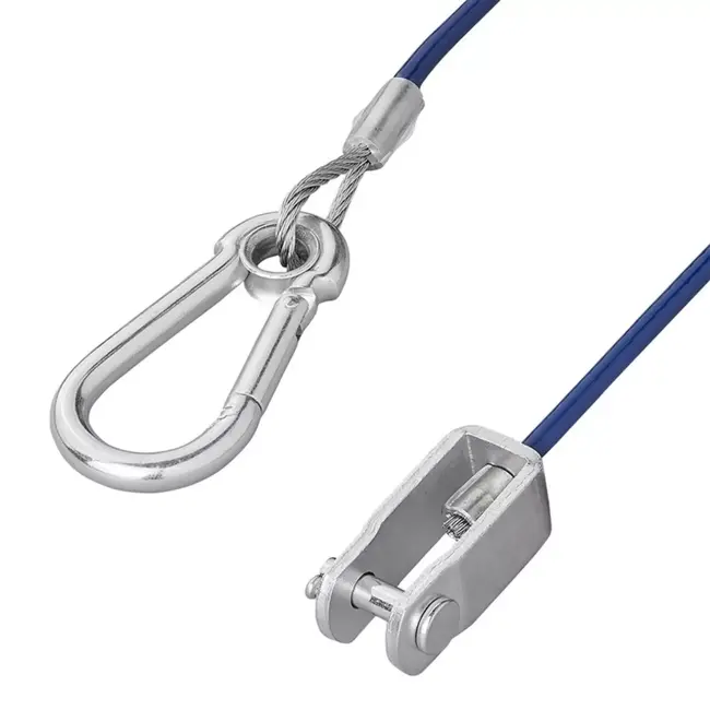 ProPlus Breekkabel 1 m - Staaldraad met gaffel - Kunststof bescherming