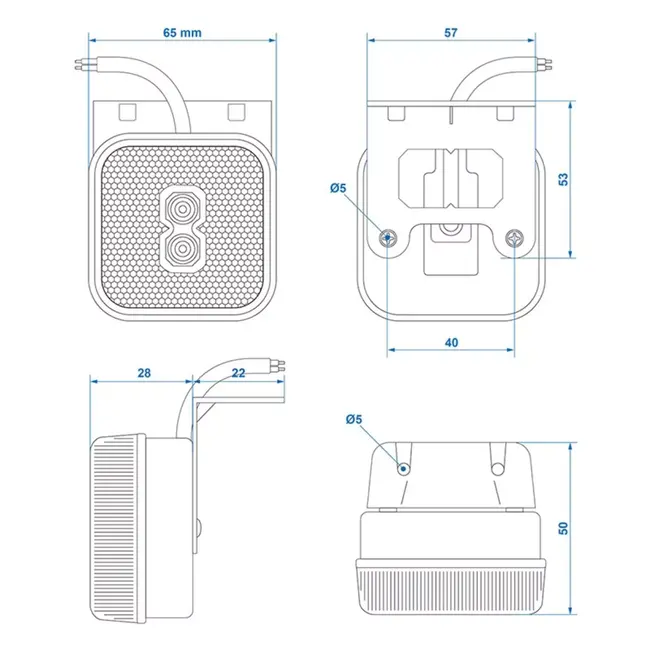 ProPlus LED markeringslamp - waterdicht - ECE E4-gekeurd - 65 x 65 mm - 12/24V