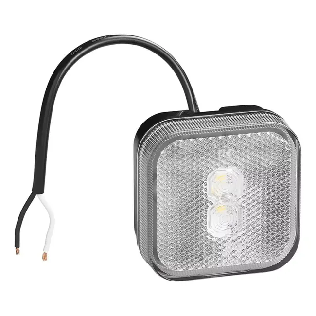 ProPlus LED markeringslamp - vierkant - waterdicht - 65 x 65 mm - wit - 12/24V