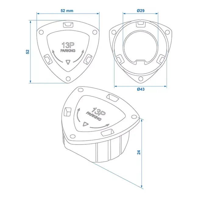 ProPlus Stekkerhouder kunststof - 13-polig - Praktisch en duurzaam