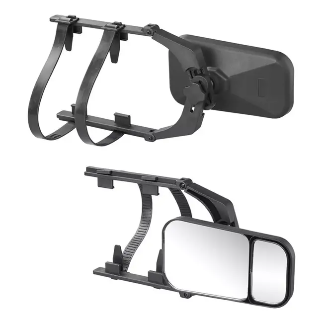 ProPlus Draaibare caravanspiegel met verstelbare dodehoekspiegel - zwart