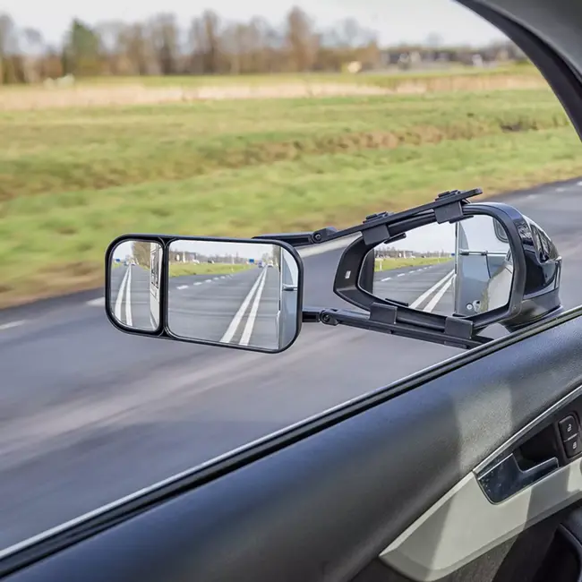 ProPlus Draaibare caravanspiegel met verstelbare dodehoekspiegel - zwart