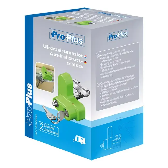 ProPlus Uitdraaisteunslot - Wegrijbeveiliging - Inclusief 2 sleutels - Eenvoudige installatie