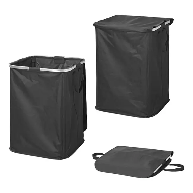 ProPlus Opvouwbare wasmand XL - zwart - lichtgewicht - 45x45x60 cm
