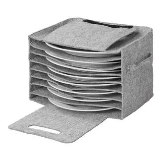 ProPlus Bordenhouder vilt - Grijs - Voor 10 borden - Met klittenbandsluiting - 27x20x17 cm