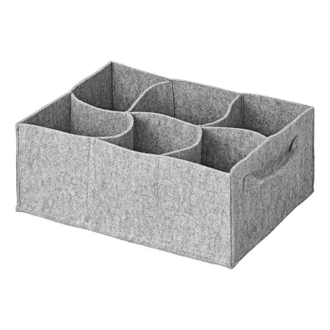 ProPlus Bekerhouder vilt - Grijs - Voor 6 mokken of glazen - Met handvatten - 29 x 20,5 x 11,5 cm