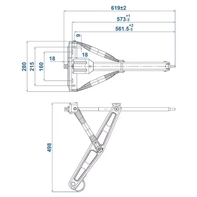 ProPlus Caravanhoeksteun - 1500 kg draagvermogen - Verzinkt staal - 619 x 280 mm - Hoogte 498 mm
