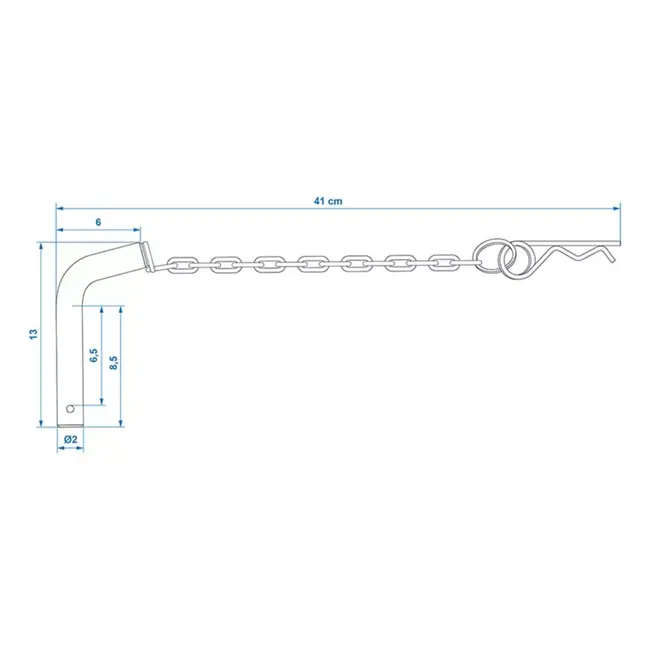 ProPlus Grendelpen met borgpin en ketting - 13 cm - Ø 20 mm - Veiligheidsoplossing voor steunpoot