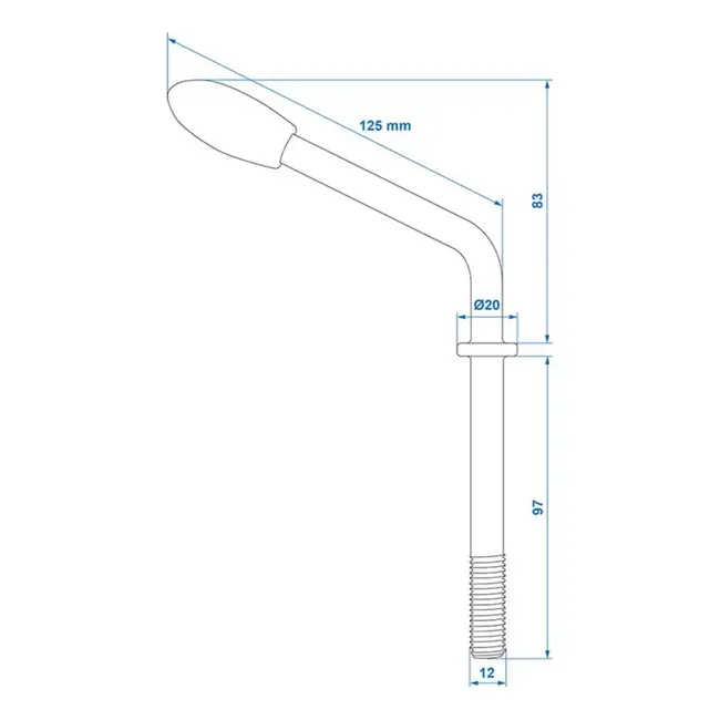 ProPlus Spindel voor neuswielklem - Gegalvaniseerd ijzer - M12 - 60 mm
