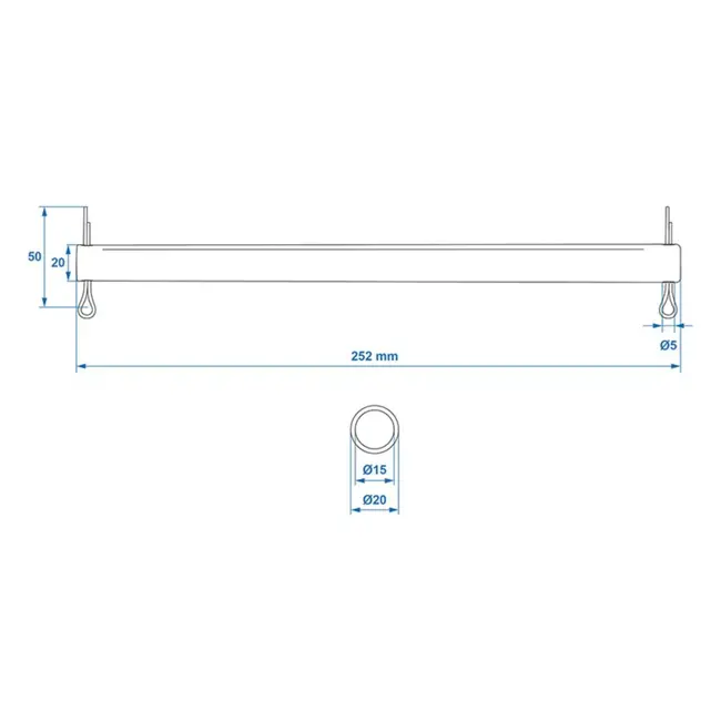 ProPlus As voor dubbel neuswiel - Ø20 mm x 252 mm - Geschikt voor model 341508