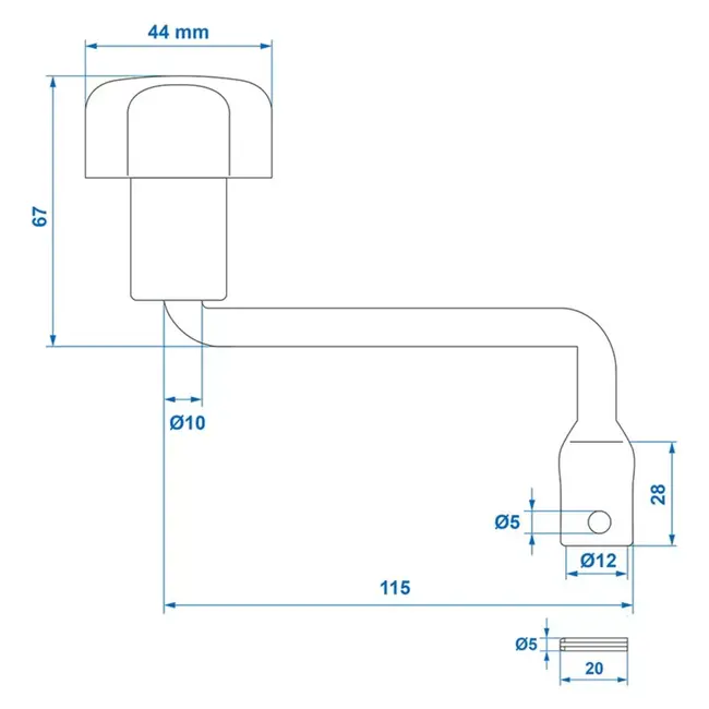 ProPlus Hendel voor dubbel neuswiel - Ø 12 mm - Geschikt voor 48 mm wielen