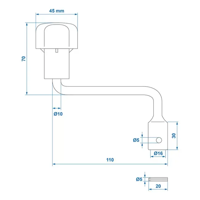 ProPlus Hendel voor neuswiel - Ø 16 mm - PP en staal - Duurzaam ontwerp