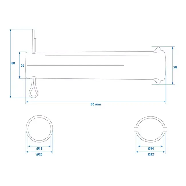 ProPlus As voor neuswiel - Ø20 mm x 85 mm - Duurzaam ontwerp