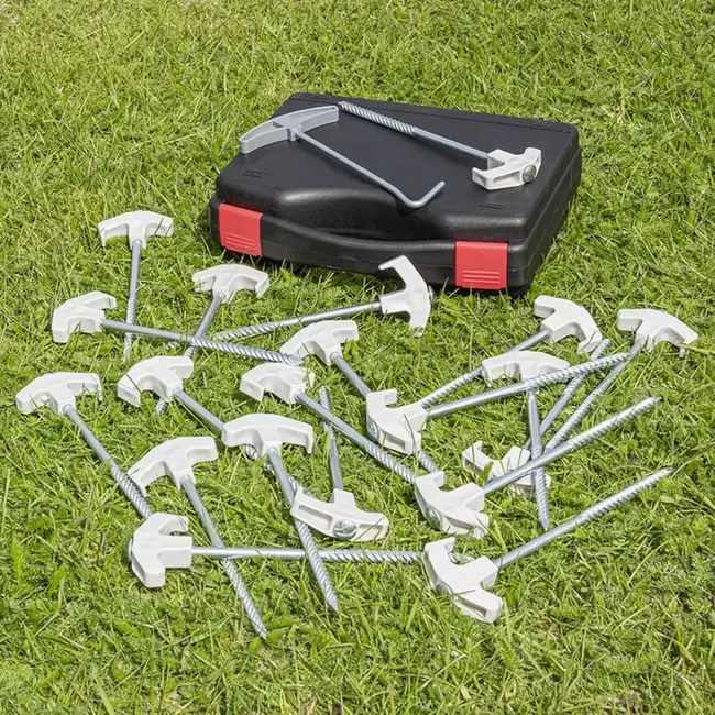 ProPlus Tentharingen - Heavy Duty - Schroefdraad - 20 stuks - Inclusief koffer