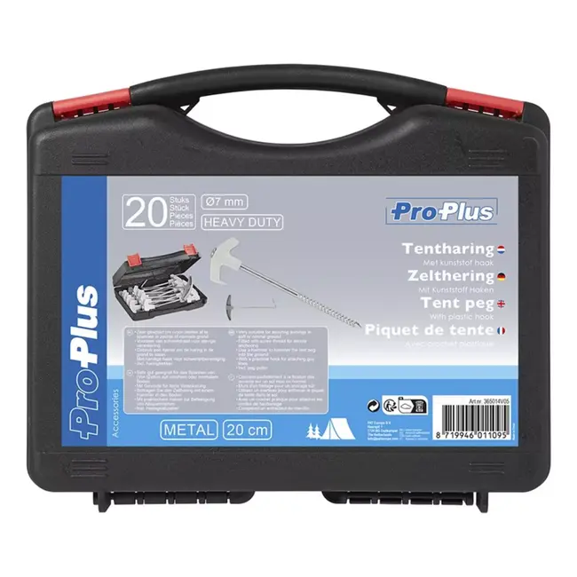 ProPlus Tentharingen - Heavy Duty - Schroefdraad - 20 stuks - Inclusief koffer
