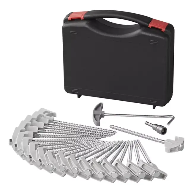 ProPlus Tentharingen - Schroefbaar Metaal - Kunststof Haak - 20 Stuks met Koffer