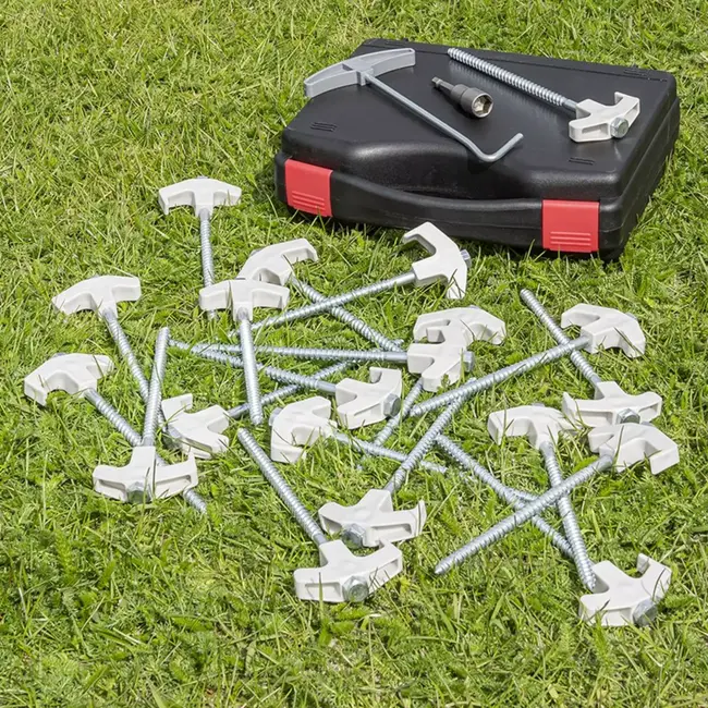 ProPlus Tentharingen - Schroefbaar Metaal - Kunststof Haak - 20 Stuks met Koffer