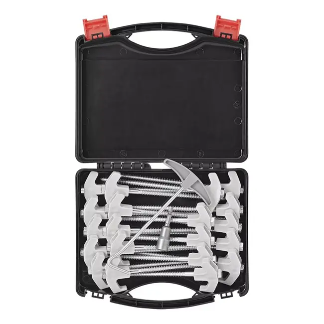 ProPlus Tentharingen - Schroefbaar Metaal - Kunststof Haak - 20 Stuks met Koffer