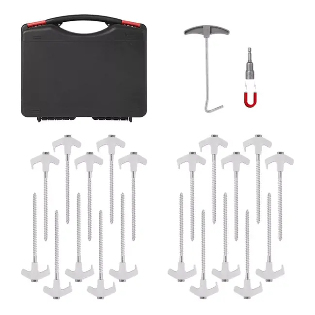 ProPlus Tentharingen - Schroefbaar Metaal - Kunststof Haak - 20 Stuks met Koffer