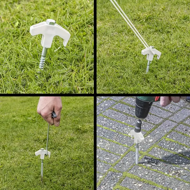 ProPlus Tentharingen - Schroefbaar Metaal - Kunststof Haak - 20 Stuks met Koffer