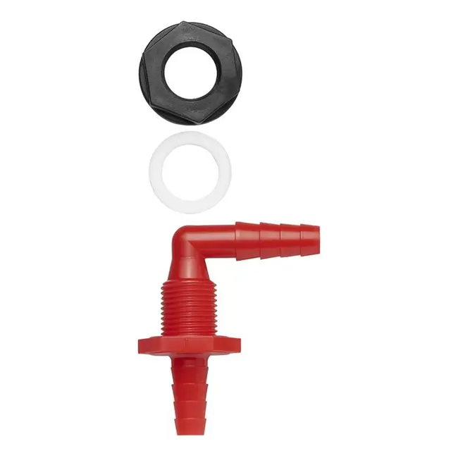 ProPlus Haakse watertankdoorvoer - 10x12 mm - Hittebestendig tot 85°C - Polypropyleen