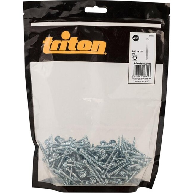 Triton Verzinkte pocket boring schroeven - grof schroefdraad - 250 stuks