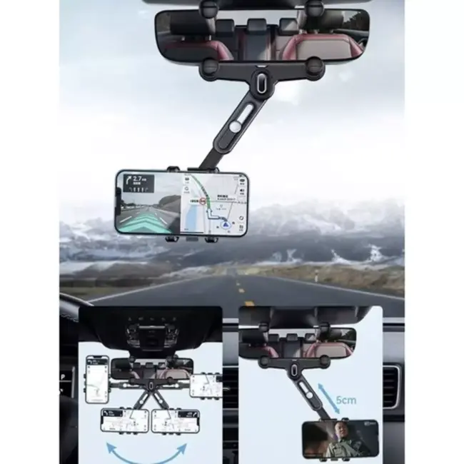 Xtrobb Telefoonhouder Achteruitkijkspiegel - St abiele Montage - Geschikt voor Grote Smartphones