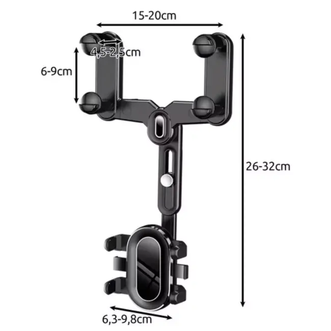 Xtrobb Telefoonhouder Achteruitkijkspiegel - Stabiele Montage - Geschikt voor Grote Smartphones
