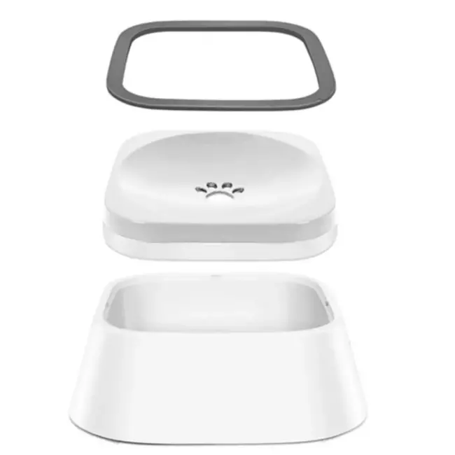 Purlov Waterschaal Huisdieren - Niet-Morsend - 1,5 Liter - Inclusief Siliconen Kom