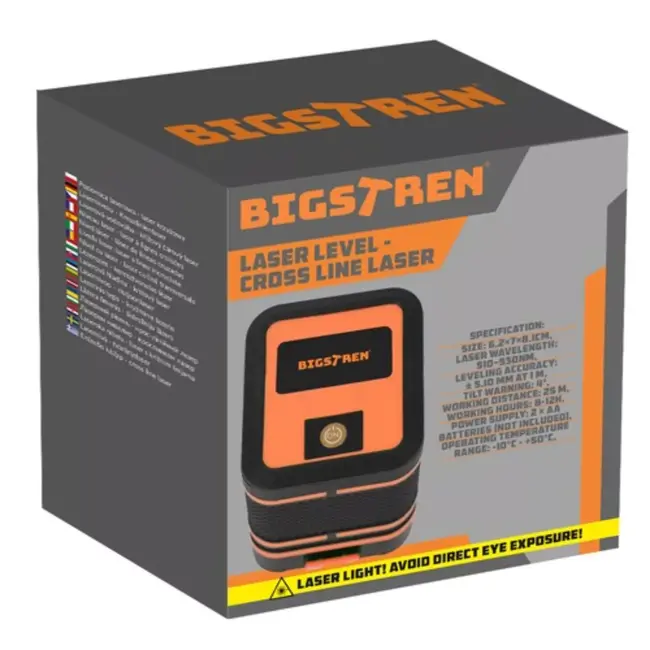 Bigstren Laserwaterpas - Zelfnivellerend - Groene Kruislaser - Compact en Nauwkeurig