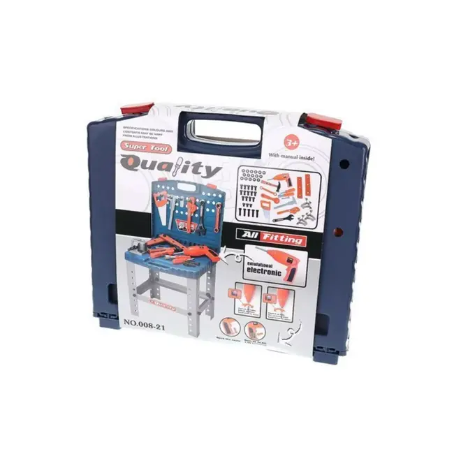 Kruzzel Opvouwbare Werkbank Kinderen - 67-delige Gereedschapset - Educatief Speelgoed