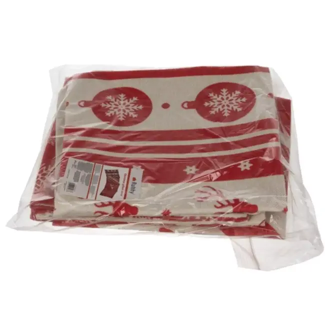 Ruhhy Kussenhoezen Set - Decoratief Kerstthema - 4 Stuks - Rood Linnen