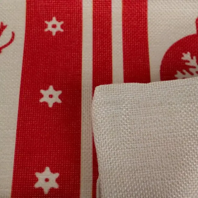 Ruhhy Kussenhoezen Set - Decoratief Kerstthema - 4 Stuks - Rood Linnen