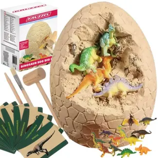 Kruzzel Dinosaur Egg - Educatieve Opgravingskit - Inclusief 12 Dinosaurussen