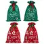 Ruhhy Kerstcadeauzakken - Set van 4 - Herbruikbare Zakken met Kerstman Print