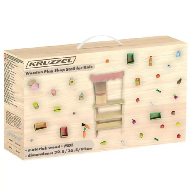 Kruzzel Houten Supermarkt met Accessoires - Educatief Speelgoed voor Kinderen