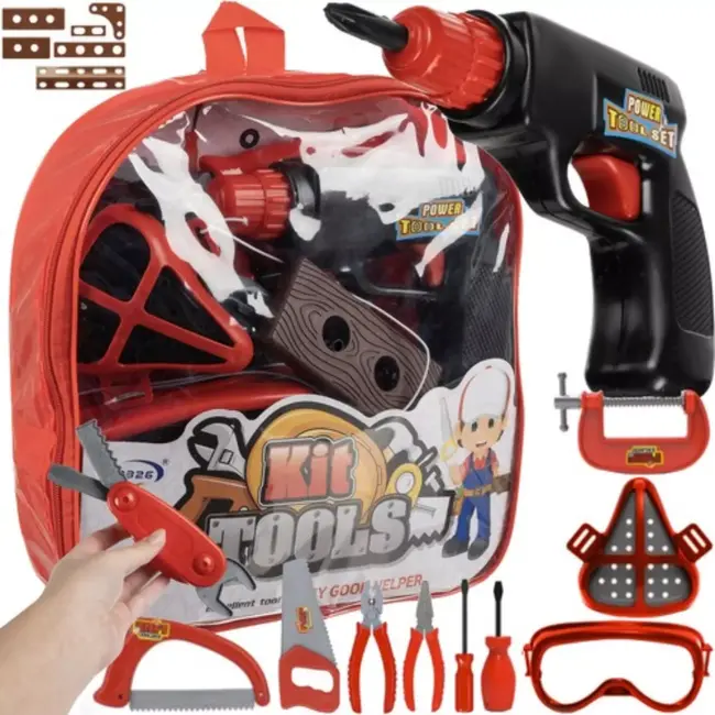 Kruzzel Gereedschapsset Kinderen - DIY Kit voor Creatief Spelen - Inclusief Rugzak