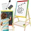 Kruzzel Houten Dubbelzijdig Bord - 65,5 x 40 x 33 cm - Krijtbord en Whiteboard