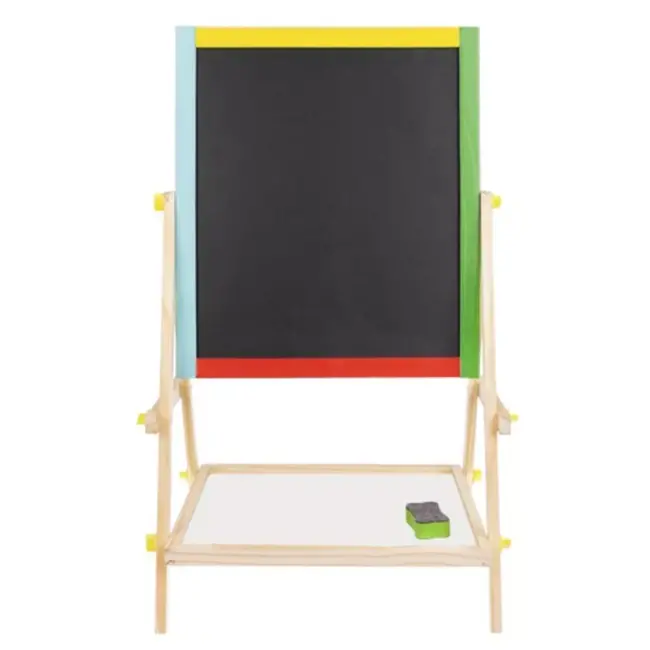 Kruzzel Houten Dubbelzijdig Bord - 65,5 x 40 x 33 cm - Krijtbord en Whiteboard