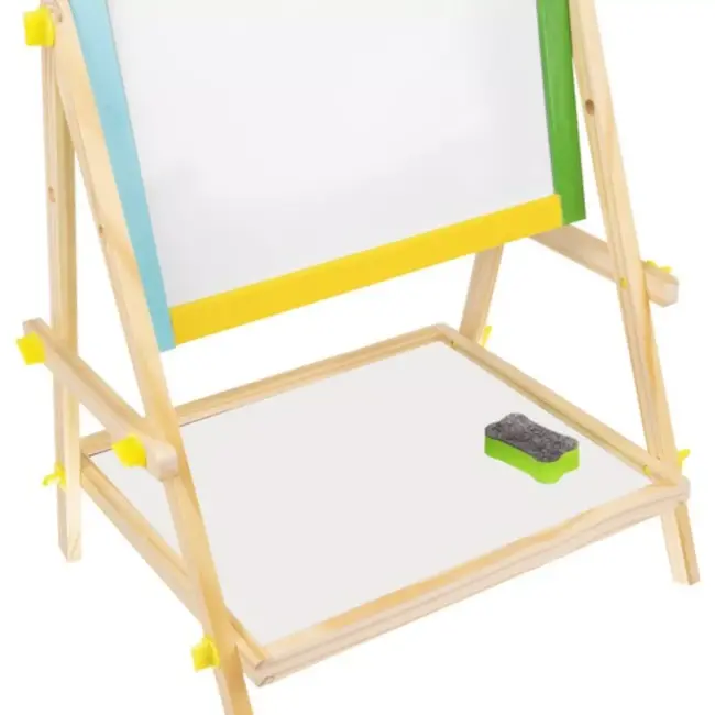 Kruzzel Houten Dubbelzijdig Bord - 65,5 x 40 x 33 cm - Krijtbord en Whiteboard