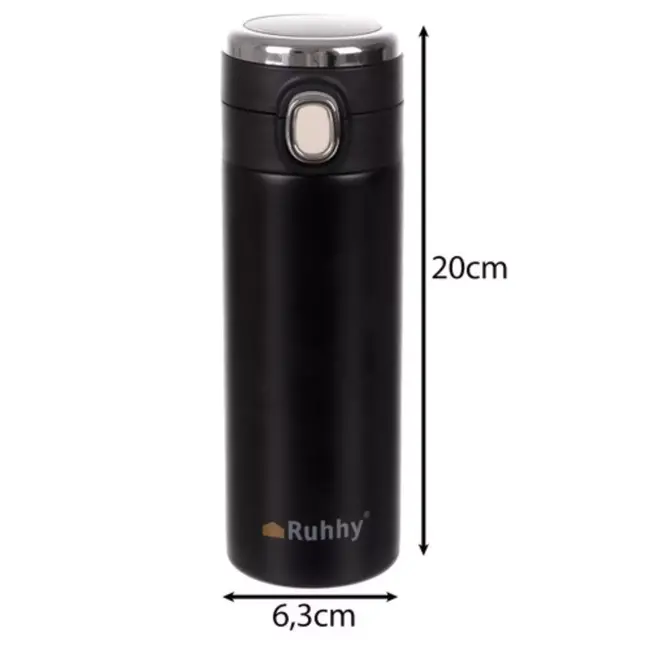 Ruhhy Lekvrije Reisbeker met LED Display - 420 ml - Roestvrij Staal