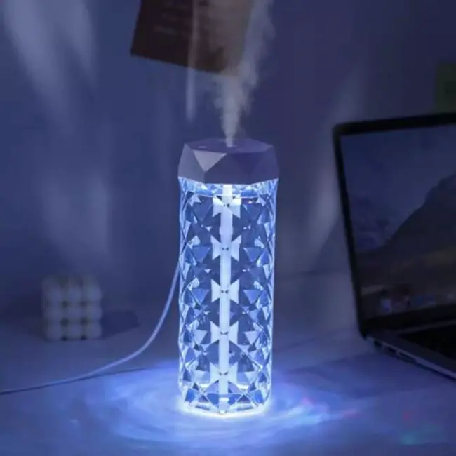 Ruhhy Luchtbevochtiger en Nachtlampje - 2-in-1 - Rozen-effect LED en 400 ml Capaciteit