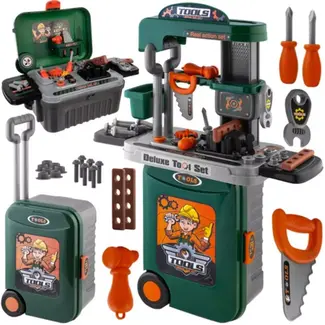 Kruzzel Kinderwerkplaats 3-in-1 - Compleet met Realistische Gereedschappen - Voor 3-7 Jaar