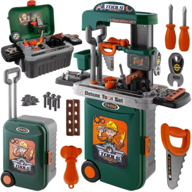 Kruzzel Kinderwerkplaats 3-in-1 - Compleet met Realistische Gereedschappen - Voor 3-7 Jaar