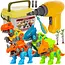 Kruzzel Dinosaurus Constructieset - 4-in-1 Bouwplezier - Met Schroevendraaier & Koffer