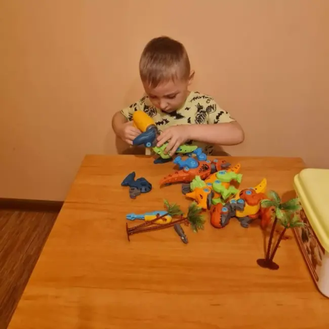 Kruzzel Dinosaurus Constructieset - 4-in-1 Bouwplezier - Met Schroevendraaier & Koffer