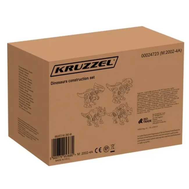 Kruzzel Dinosaurus Constructieset - 4-in-1 Bouwplezier - Met Schroevendraaier & Koffer