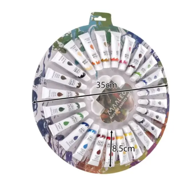 Maaleo Acrylverf Set - 24 Kleuren - 12ml Tubes - Perfect voor Creatieve Kunstenaars